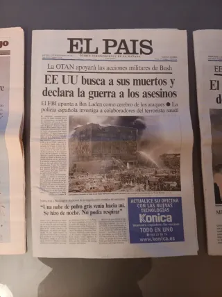 Lote histórico: periódicos El País 11-S 2001