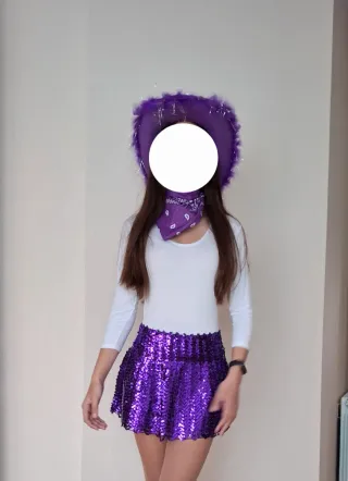 Disfraz Morado Brillante con Sombrero