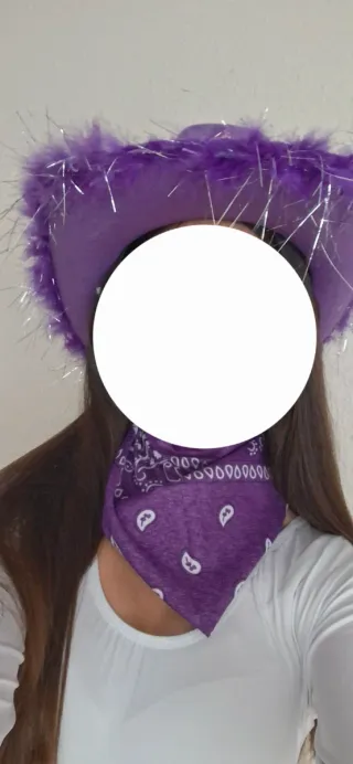 Disfraz Morado Brillante con Sombrero