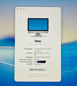 Apple Imac 21.5 4K  Mac OS Tahoe.
