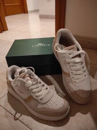 Zapatillas Lacoste Mujer Blancas y Beige