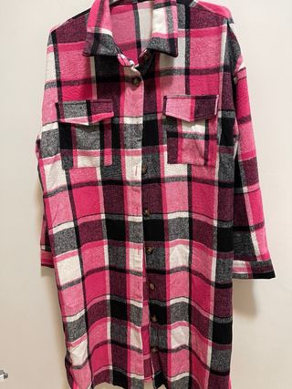 Cappotto donna quadri rosa e nero taglia XL