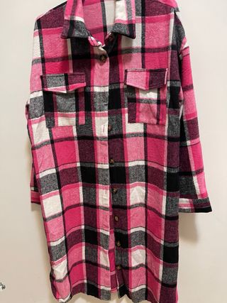 Cappotto donna quadri rosa e nero taglia XL