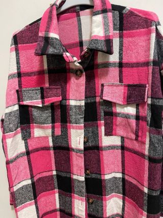 Cappotto donna quadri rosa e nero taglia XL