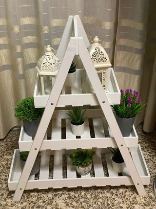 Estantería Escalera Blanca Madera