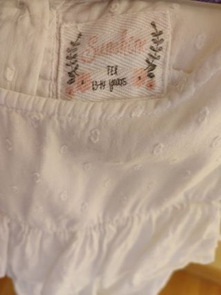 Blusa Blanca Volantes Plumeti Talla XS