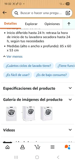 Lavadora secadora Candy