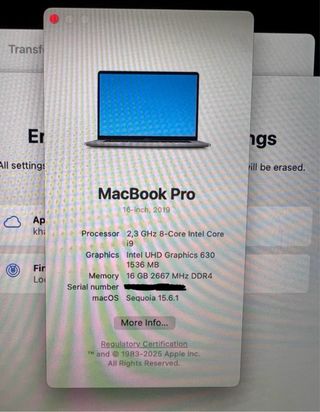 MacBook Pro 16” (2019) 16GB, 1TB SSD