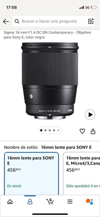 Objetivo Sigma 16mm f/1.4 DC DN