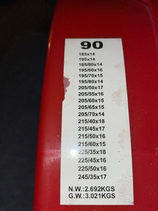 Cadenas de coche para nieve.