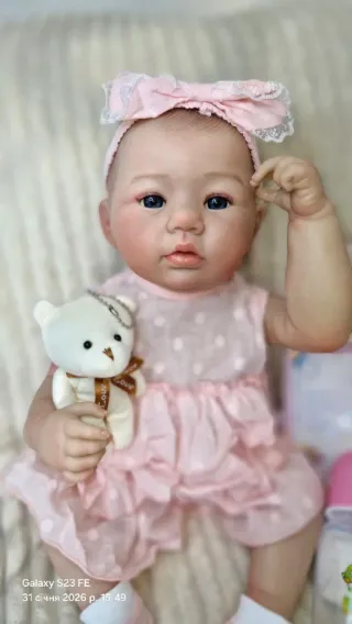 Bambola stile reborn 48cm, corpo in vinile