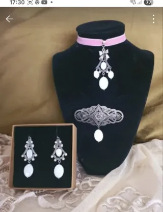 Aderezo huertana fallera plata y blanco