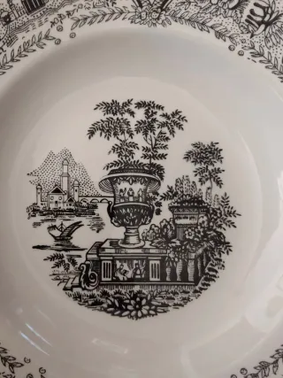 Juego de 6 Platos Antiguos Florales