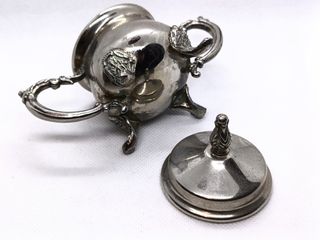 Açucareiro antigo em metal prateado coleção