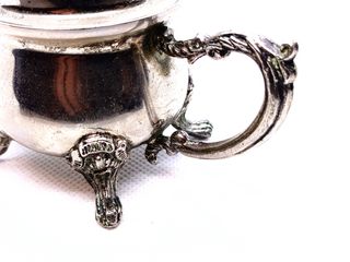 Açucareiro antigo em metal prateado coleção