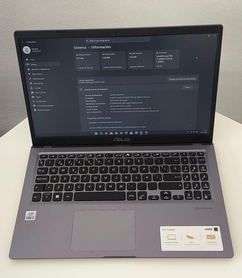 Portátil 15.6" Asus F515JA i7 10ª 512GB x 16GB afbeelding 2