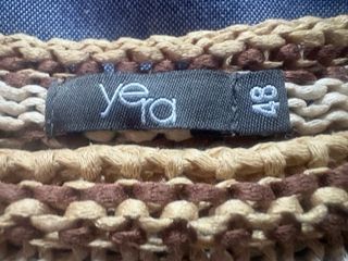 Jersey de punto rayas marrones y turquesa