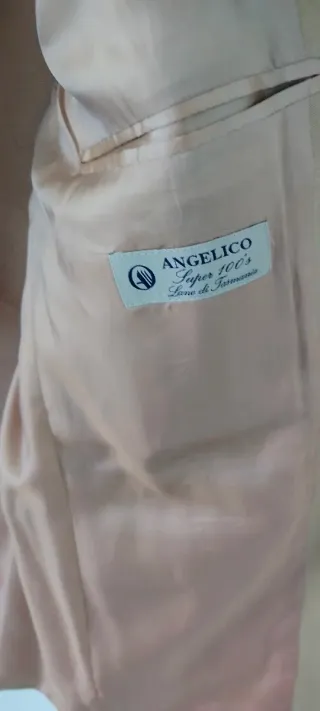 Completo uomo lana beige/marrone tg.54