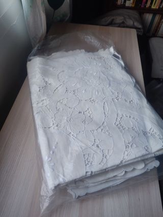 MANTEL Bordado Y 24 SERVILLETAS Ajuar 240x160