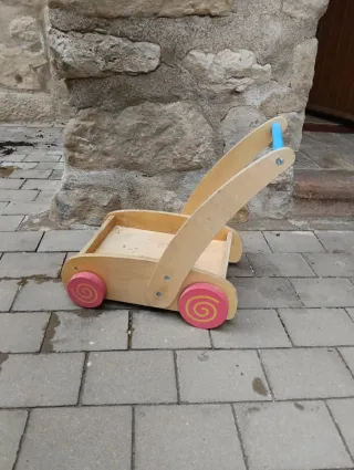 Cochecito madera juguete niños