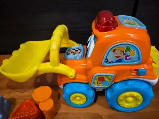 Camión construcción con sonido frases español ingl