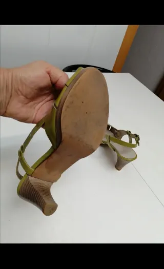 Sandalias vintage charol dos tonos