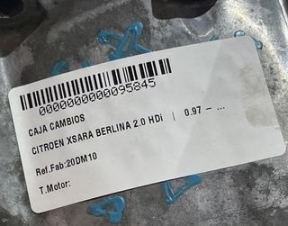 Caja de cambios citroen 20dm10 xsara berlina 95845
