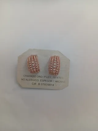 Pendientes chapados en oro 18kts