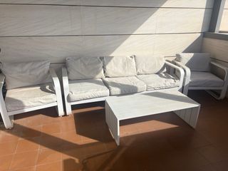 Conjunto terraza blanco