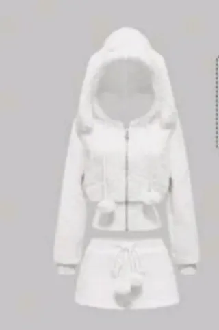 Pijama Blanco Peluche Orejas T.S nuevo verano/invi