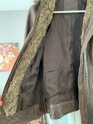 Cazadora de piel con pelo