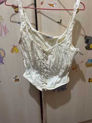 Top Corsé Beige Encaje