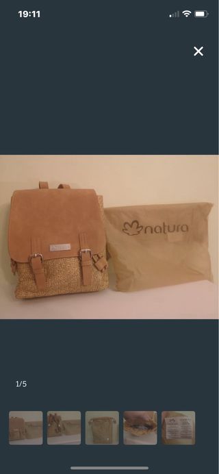 Mochila Natura Beige/Marrón Nueva