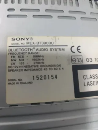 Autorradio Sony MEX-BT3900U Bluetooth