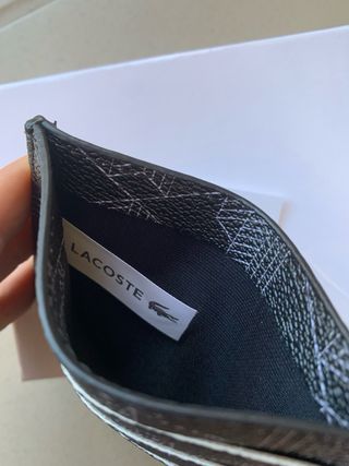 Portacarte Lacoste Monogram Nero/Grigio