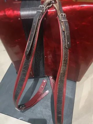 Acordeón rojo con funda