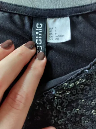 Top lentejuelas negro fiesta.