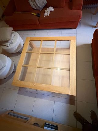 Mesa de centro IKEA madera y cristal