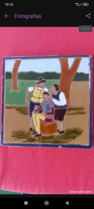 3 Azulejos decorativo El Quijote S.XIX - Mensaque