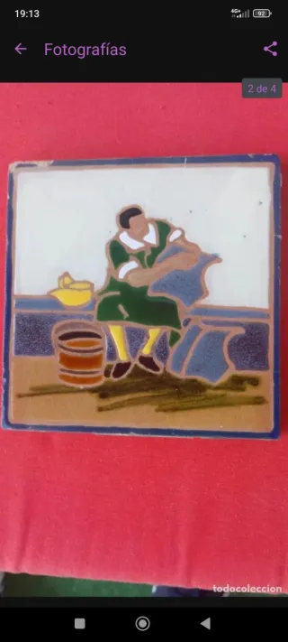 3 Azulejos decorativo El Quijote S.XIX - Mensaque