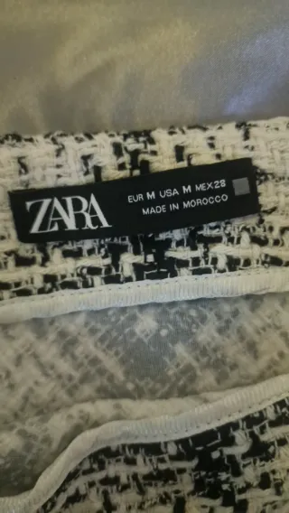 Falda Zara cuadros blanco y negro