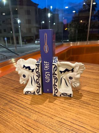 Sujetalibros de porcelana Caballo