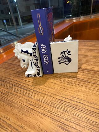 Sujetalibros de porcelana Caballo