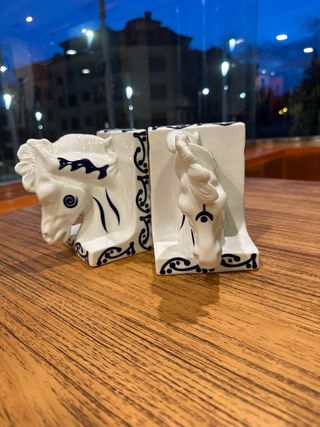 Sujetalibros de porcelana Caballo