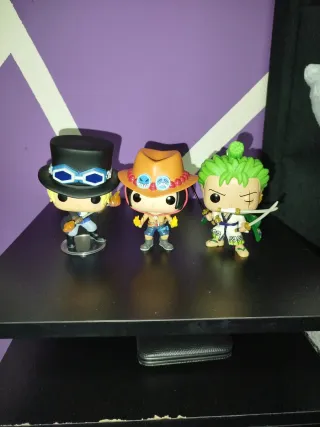 Funkos One Piece Sabo, Ace y Zoro sin caja. 5 unid