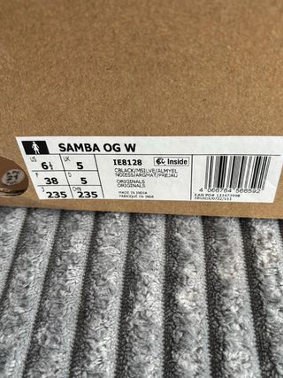 Adidas Samba OG Negro/Plata Talla 38.5