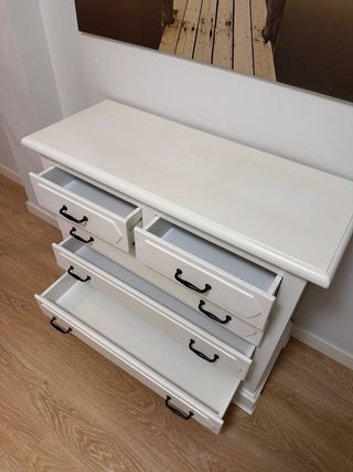 Aparador blanco con 5 cajones