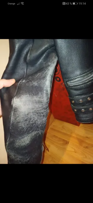 Cazadora Biker Cuero Negro