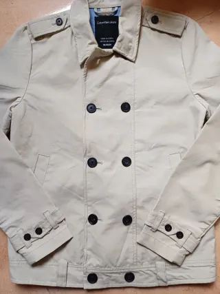 Abrigo Calvin Klein Beige Doble Botonadura