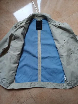 Abrigo Calvin Klein Beige Doble Botonadura